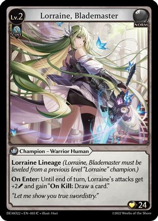 Lorraine, Blademaster (003) - 2022 Demo Deck