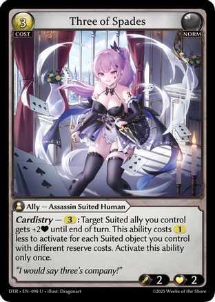 Three of Spades (098) - Distorted Reflections Foil