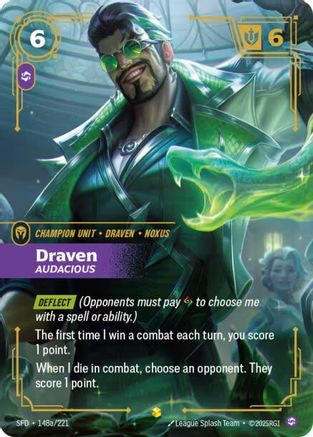 Draven - Audacious (Alternate Art) (148a/221) CN - Spiritforged Foil