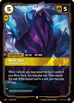 Rek'Sai - Swarm Queen (Alternate Art) (170a/221) CN - Spiritforged Foil
