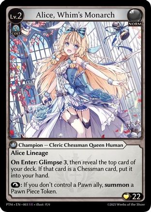 Alice, Whim's Monarch (003) - Phantom Monarchs Foil