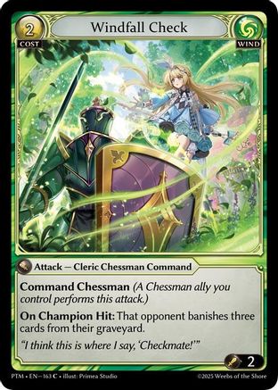Windfall Check (Curio Foil) (163) - Phantom Monarchs Foil