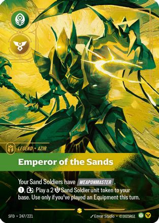 Azir - Emperor of the Sands (Overnumbered) (247/221) CN - Spiritforged Foil