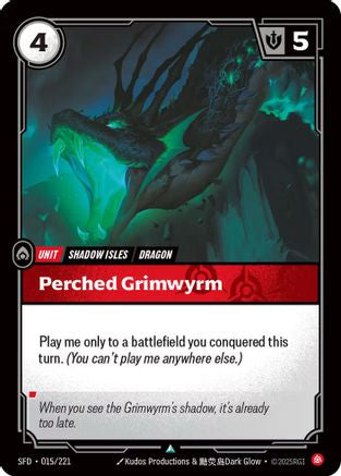 Perched Grimwyrm (015/221) CN - Spiritforged Foil
