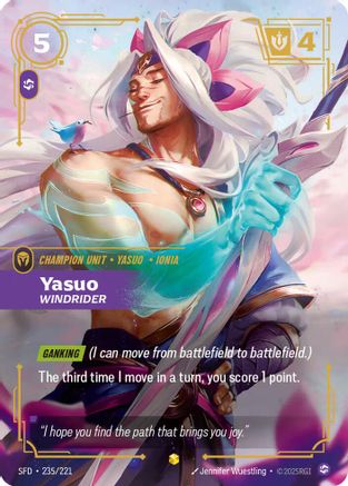 Yasuo - Windrider (Overnumbered) (235/221) CN - Spiritforged Foil