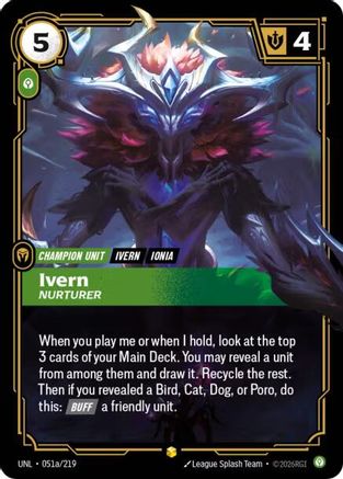 Ivern - Nurturer (Alternate Art) (051a/219) CN - Unleashed Foil