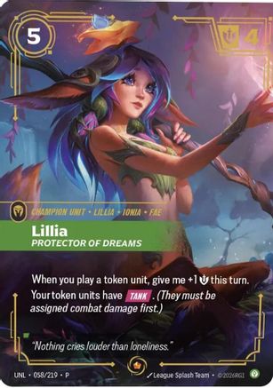 Lillia, Protector of Dreams (058/219) - Riftbound Organized Play Promotional Cards Foil