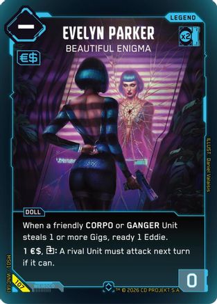 Evelyn Parker - Beautiful Enigma (Rare) (107) - Welcome to Night City Retail Foil