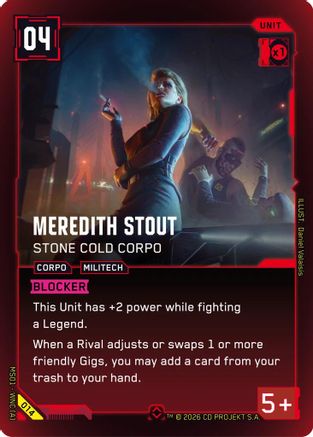 Meredith Stout - Stone Cold Corpo (014) - Welcome to Night City Retail Foil