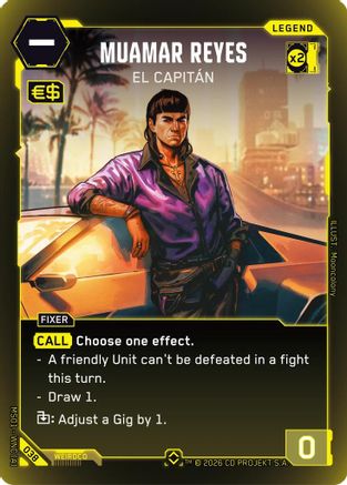 Muamar Reyes - El Capitan (Rare) (038) - Welcome to Night City Retail Foil