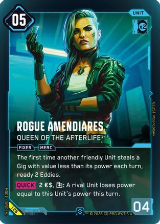 Rogue Amendiares - Queen of the Afterlife (Epic) (126) - Welcome to Night City Retail Foil