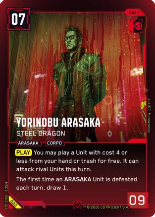 Yorinobu Arasaka - Steel Dragon (022) - Welcome to Night City Retail Foil
