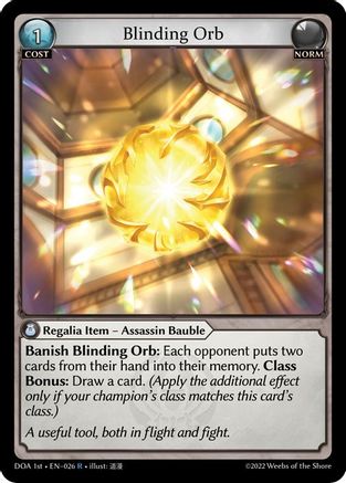 Blinding Orb (026) - Dawn of Ashes 1st Edition