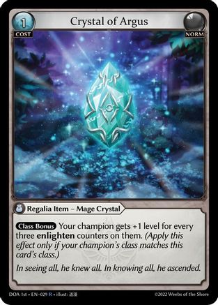 Crystal of Argus (029) - Dawn of Ashes 1st Edition Foil