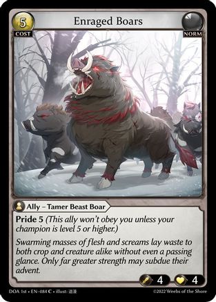 Enraged Boars (084) - Dawn of Ashes 1st Edition Foil