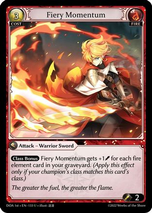 Fiery Momentum (133) - Dawn of Ashes 1st Edition Foil