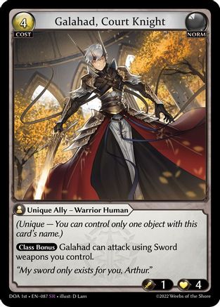 Galahad, Court Knight (087) - Dawn of Ashes 1st Edition