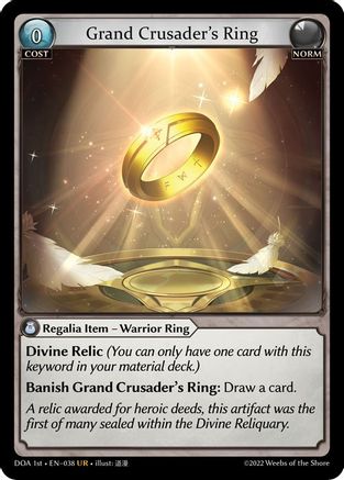 Grand Crusader's Ring (038) - Dawn of Ashes 1st Edition Foil