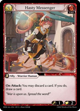 Hasty Messenger (139) - Dawn of Ashes 1st Edition Foil