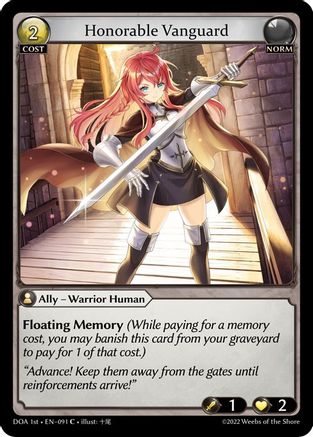 Honorable Vanguard (091) - Dawn of Ashes 1st Edition Foil