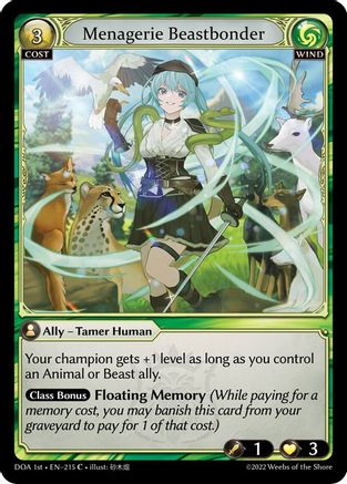 Menagerie Beastbonder (215) - Dawn of Ashes 1st Edition Foil