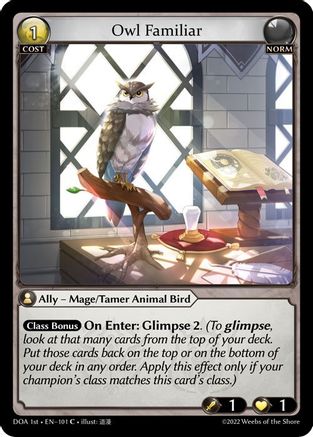 Owl Familiar (101) - Dawn of Ashes 1st Edition Foil