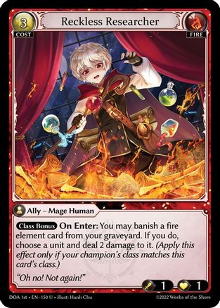 Reckless Researcher (150) - Dawn of Ashes 1st Edition Foil