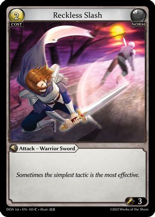 Reckless Slash (105) - Dawn of Ashes 1st Edition Foil