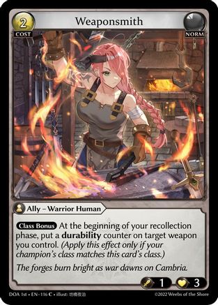 Weaponsmith (116) - Dawn of Ashes 1st Edition Foil