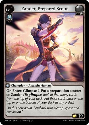 Zander, Prepared Scout (013) - Dawn of Ashes 1st Edition Foil