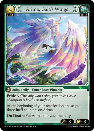 Arima, Gaia's Wings (266) - Dawn of Ashes Alter Edition