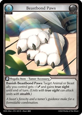 Beastbond Paws (025) - Dawn of Ashes Alter Edition