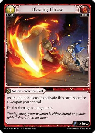 Blazing Throw (120) - Dawn of Ashes Alter Edition Foil