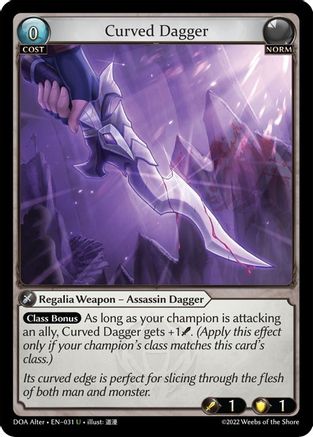 Curved Dagger (031) - Dawn of Ashes Alter Edition