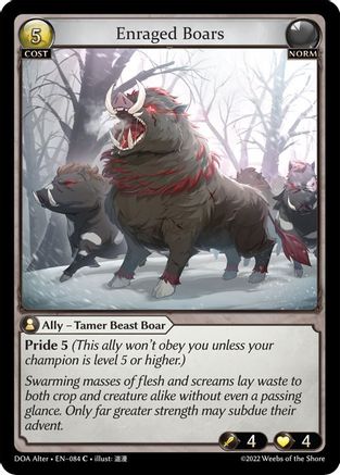 Enraged Boars (084) - Dawn of Ashes Alter Edition