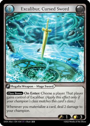 Excalibur, Cursed Sword (034) - Dawn of Ashes Alter Edition