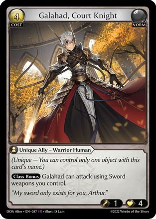 Galahad, Court Knight (087) - Dawn of Ashes Alter Edition