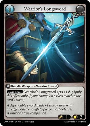 Warrior's Longsword (058) - Dawn of Ashes Alter Edition Foil