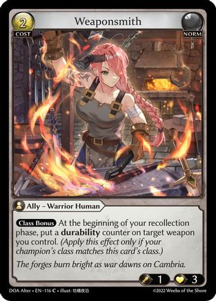 Weaponsmith (116) - Dawn of Ashes Alter Edition