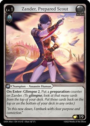 Zander, Prepared Scout (013) - Dawn of Ashes Alter Edition