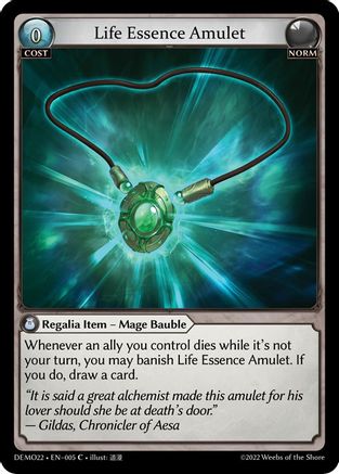 Life Essence Amulet (005) - 2022 Demo Deck