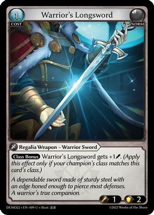 Warrior's Longsword (009) - 2022 Demo Deck