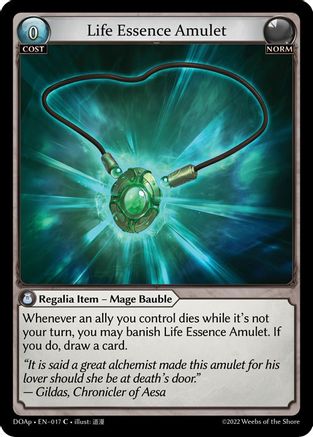 Life Essence Amulet (017) - Dawn of Ashes Prelude
