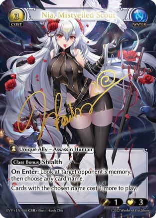 Nia, Mistveiled Scout (001) - Dawn of Ashes Event Pack Foil