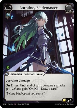 Lorraine, Blademaster (001) - Kickstarter Promotional Cards Foil