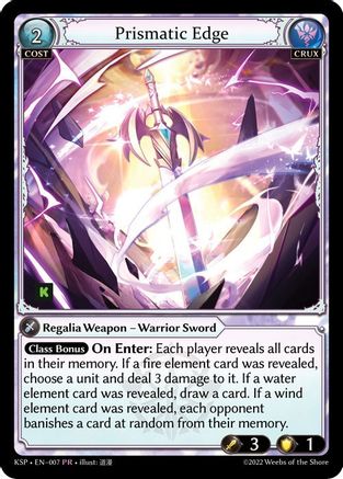Prismatic Edge (007) - Kickstarter Promotional Cards Foil