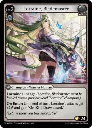 Lorraine, Blademaster (004) - 2023 Demo Deck