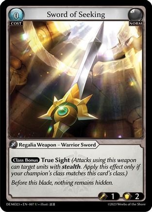 Sword of Seeking (007) - 2023 Demo Deck
