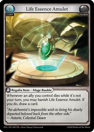 Life Essence Amulet (009) - Promotional Cards