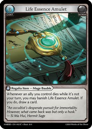 Life Essence Amulet (012) - Mortal Ambition Starter Decks